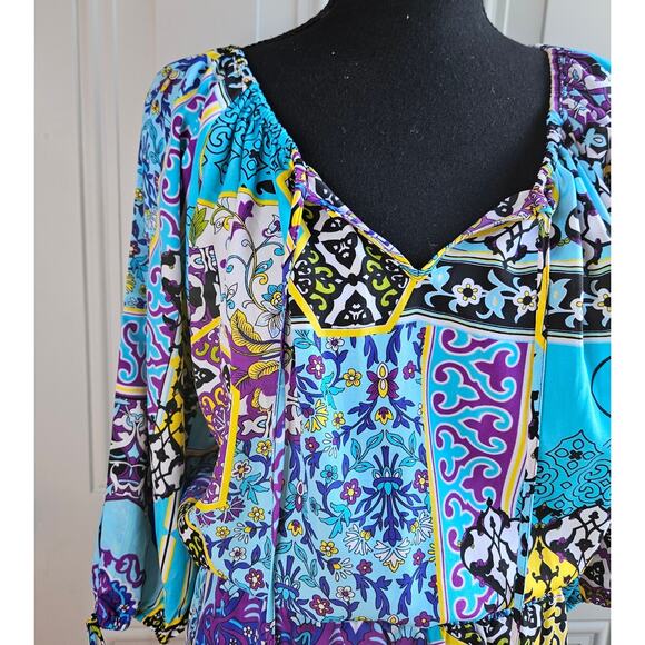 CACHE Brightly Colored Summer Spring Blouson Dress Size Small Vacation Resort - Picture 5 of 9